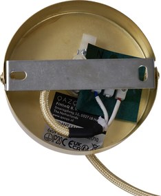 Lampa wisząca w stylu hotelowym, złota z opalowo-białym szkłem, 6-punktowa - Monaco