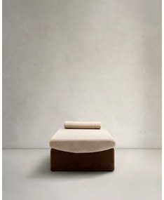 Beżowo-ciemnonaturalny szezlong z tkaniny szenilowej (strona zmienna) Topaz – Kave Home