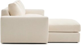 Beżowy narożnik z tkaniny szenilowej (lewostronny/z szezlongiem) Alea – Kave Home