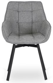 Krzesło Tapicerowane Obrotowe do Salonu LUNA 2 Szare Nowoczesne Loft