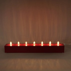 Elektryczny świecznik drewniany VELAS, czerwony