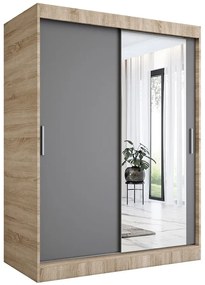 Szafa przesuwna dąb sonoma + antracyt 150 cm - Massi 4X