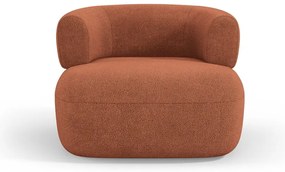 Ceglasty fotel z materiału bouclé Jenny – Micadoni Home