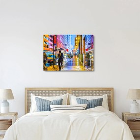 Obraz na szkle - Miasto w neonowym blasku (70x50 cm)