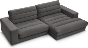 Antracytowy aksamitny narożnik (prawostronny/z szezlongiem) Sierra – Bobochic Paris