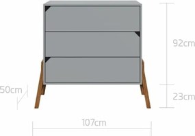 Komoda dziecięca z 3 szufladami Lotta Grey