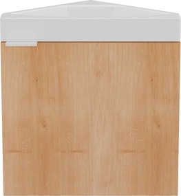 Szafka narożna wisząca pod umywalkę naturalny jasny - 56 cm - MANODO