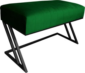 Ławka ZETA tkanina Welur loft ławka metal : Kolor Stelaża - Czarny , Kolor tkaniny - VELVET - MG25, Typ tkaniny - Velvet