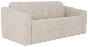 Kanapa 3-osobowa rozkładana typu express z beżową teksturowaną tapicerką - Miejsce do spania 140 cm - Materac 22 cm - DARIELO