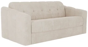 Kanapa 3-osobowa rozkładana typu express z beżową teksturowaną tapicerką - Miejsce do spania 140 cm - Materac 22 cm - DARIELO