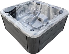 JACUZZI OGRODOWE WANNA  SPA 5-OSOBOWA WHITE OBUDOWA ANTRACYT 195x195 CM