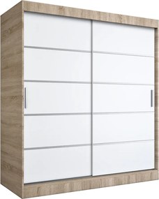 Szafa przesuwna dąb sonoma + biały 180 cm W4-Z61
