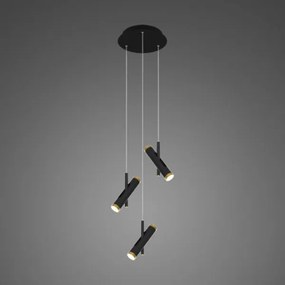 Czarna lampa wisząca z trzema wąskimi kloszami Lunette 3
