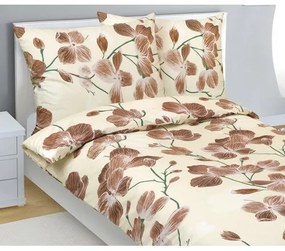 Bellatex Pościel bawełniana Ogród beżowy, 140 x 200 cm, 70 x 90 cm