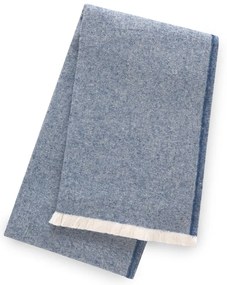 Niebieski pled z domieszką bawełny Euromant Linen, 140x180 cm