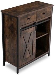 Komoda z Szufladami COLE 70 cm Dąb Rustykalny/Czarny Industrialna