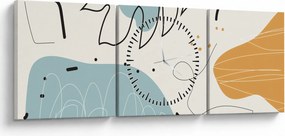 Obraz - ilustracja liścia (z zegarem) (90x30 cm)