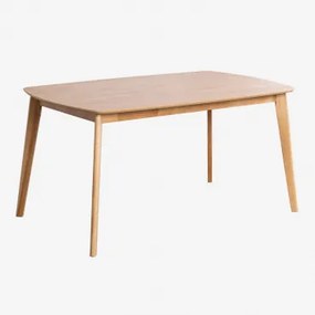 Prostokątny Stół Jadalniany 150x90 Cm Z Drewna Elba Naturalna - Sklum