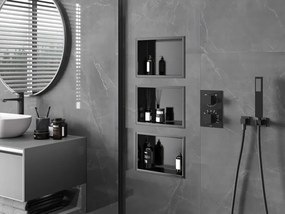 Mexen X-Wall-R półka wnękowa z kołnierzem 30 x 20 cm, gun gray szczotkowany - 19E0302010