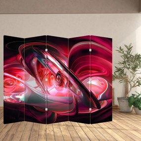 Parawan - Czerwone fraktale (210x170 cm)