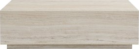 Stolik kawowy z 2 szufladami z MDF - szer. 120 cm - Efekt beżowego trawertynowego - ANTRIM