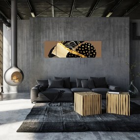 Obraz - Abstrakcja złotobrązowa N⁰1 (170x50 cm)