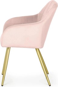 Zestaw 4 różowych krzeseł welurowych glamour C7-N22