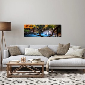 Obraz - Wodospady w Azji (z zegarem) (90x30 cm)