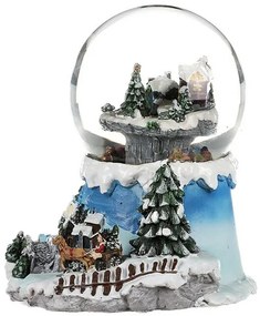 Świąteczna śnieżka Zimowy krajobraz, świecąca,obrotowa, melodia, 19 x 19 x 18 cm