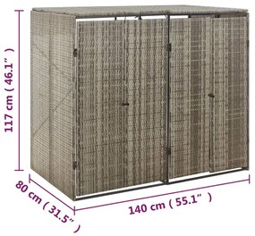 2 osłony na śmietniki ogrodowe w kolorze szarym S3-H63