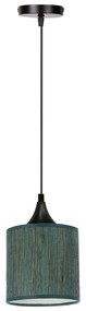 Ciemnozielona lampa wisząca z tekstylnym kloszem ø 15 cm Patti – Candellux Lighting