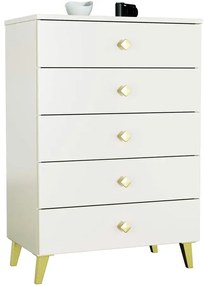Komoda z 5 szufladami na złotych nóżkach kaszmir T9-R60