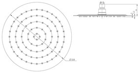 Deszczownica ze stali nierdzewnej w kolorze srebra z połyskiem ø 25 cm Slim – Sapho