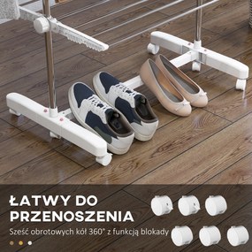 HOMCOM Suszarka na pranie wieżowa mobilna Składane skrzydła boczne 3 lub 4 poziomy Praktyczna i oszczędzająca miejsce | Aosom PL