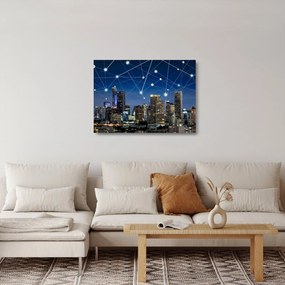 Obraz na szkle - Wielkie miasto nocą (70x50 cm)