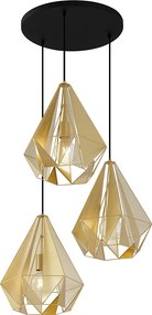 Industrialna lampa wisząca złota z siatką 3-punktowa - Carcass