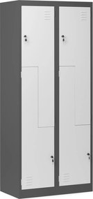 Szafa socjalna czterokomorowa Julia 80x45x185 cm antracyt/biały