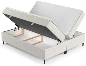 Kremowe łóżko boxspring ze schowkiem 160x200 cm Araya – Maison de Rêve