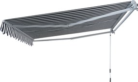 Outsunny markiza przegubowa markiza składana z korbką ręczną aluminium 3,5 x 2,5 m kolor szary+biały