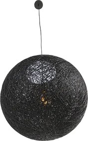 Rustykalna lampa wisząca czarna 60 cm - Corda