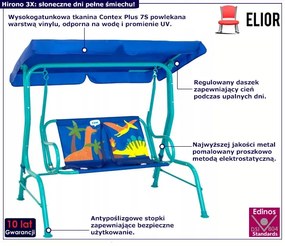 Huśtawka dziecięca ogrodowa z daszkiem B8-C59