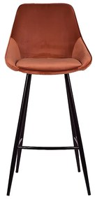 Zestaw 2 stołków barowych MASURIE – welur – kolor teracotta