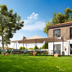 TOOLPORT Namiot Stretch 5 x 7,5 m, w zestawie ze słupami stalowymi, kolor: piaskowy - (1702)