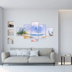 Obraz - Romantyczna plaża, obraz olejny (125x70 cm)