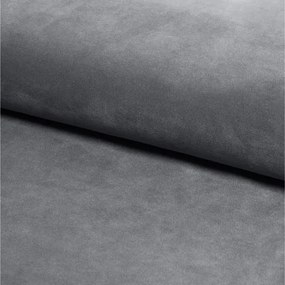 Szare krzesło barowe MILA VELVET z czarnymi nogami