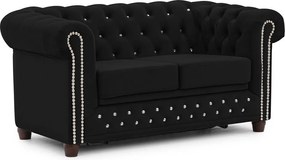 Czarna aksamitna rozkładana sofa 148 cm York Blik – Ropez