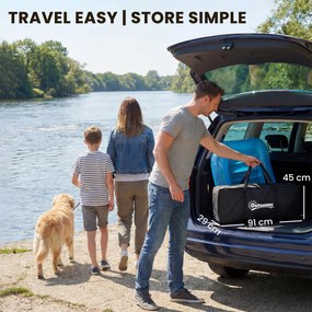 Outsunny Nadmuchiwany Dock Pływający Dock 2,4x1,8m Nadmuchiwany Pływająca Platforma 4-6 Osób z Antypoślizgową Powierzchnią Drabinka | Aosom PL