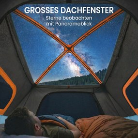 Outsunny Namiot tunelowy 4-osobowy namiot rodzinny z sypialnią i salonem okna dachowe folia podłogowa wysokość 3000 mm słupa wody | Aosom PL