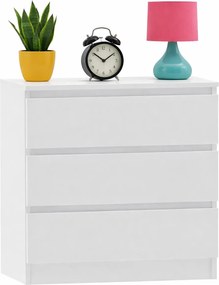 Biała Nowoczesna Komoda Z Trzema Szufladami E9-L81