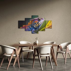 Obraz - Kolorowy legwan (125x70 cm)